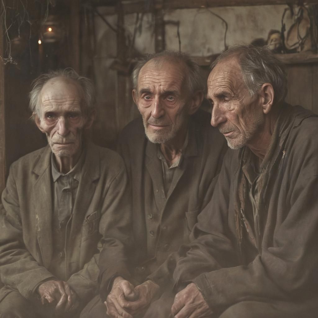 Two-Headed Man in Gothic Setting, Tim Burton Style