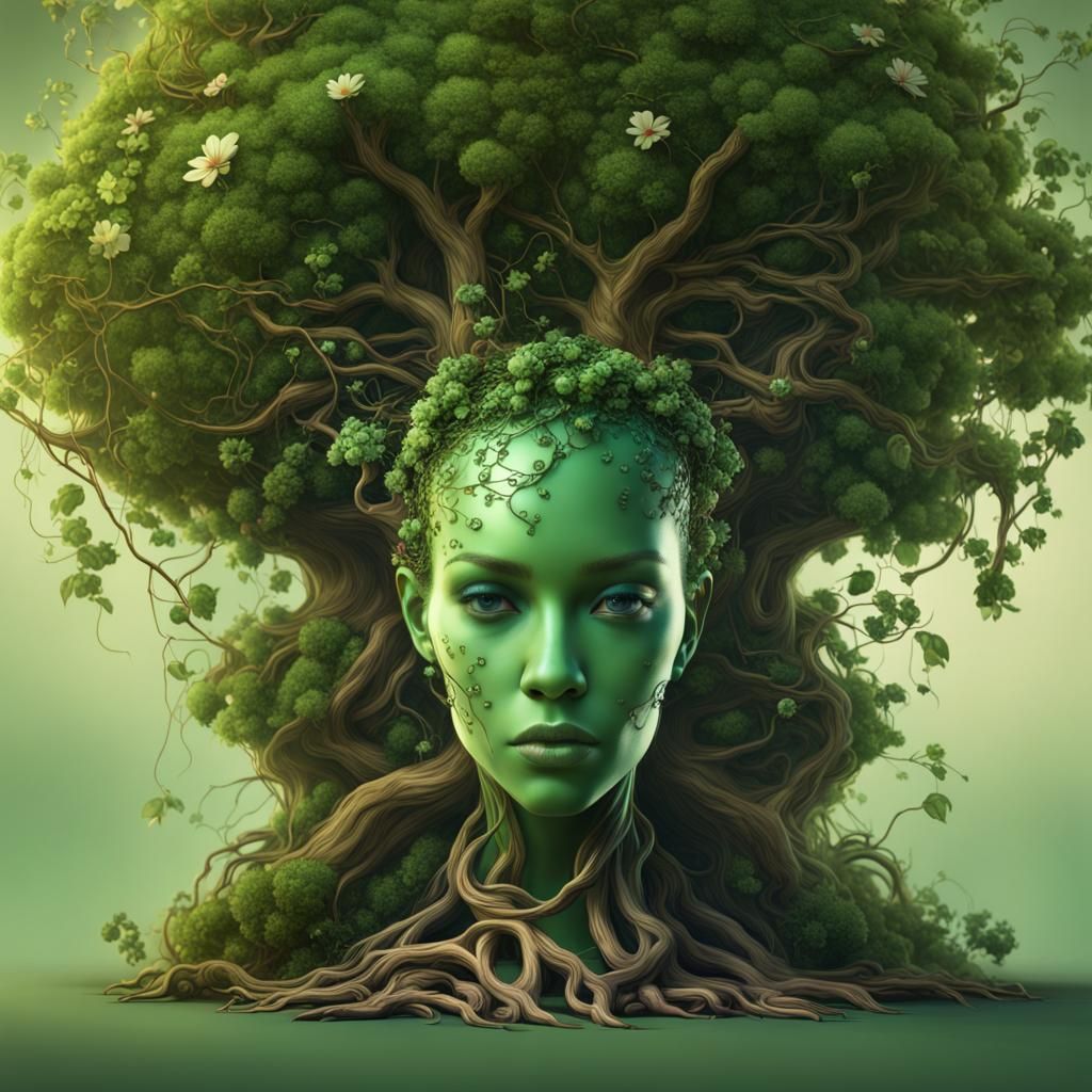 Crystal Head with Tree of Life Updo