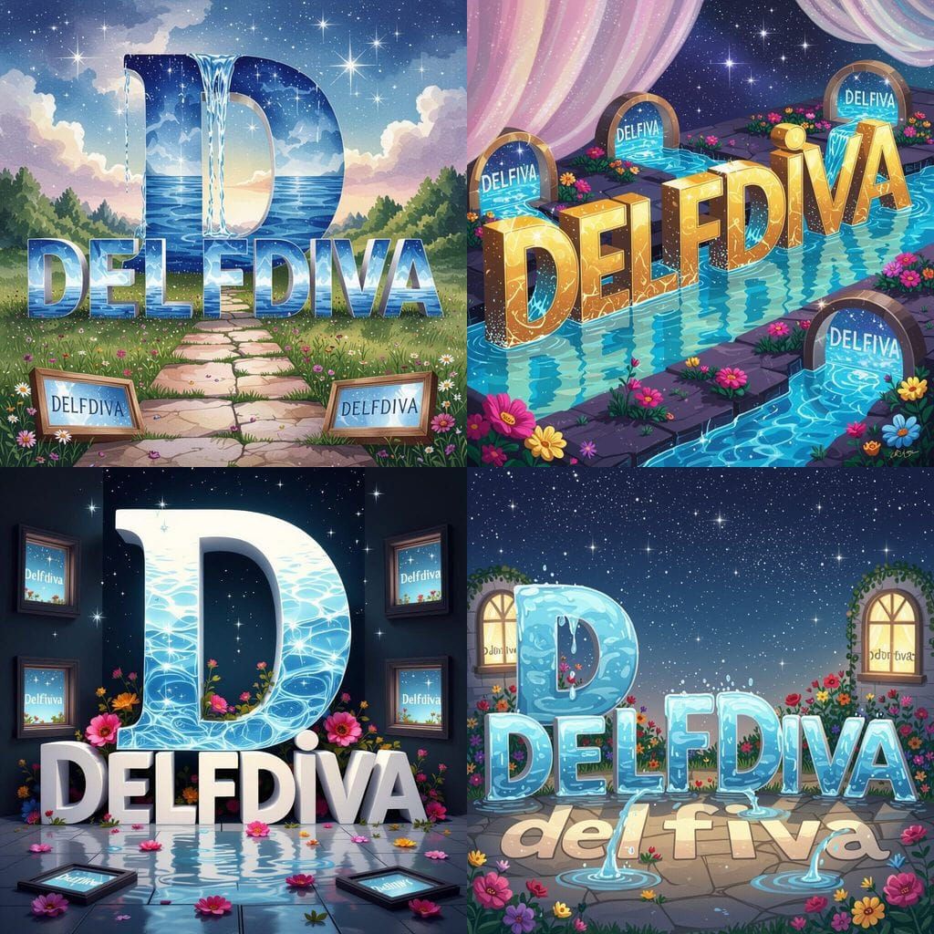 Delfdiva with Water and Flowers on the Ground