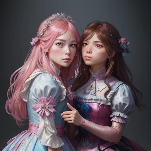 Sissymaid Applying Makeup: Hyperdetailed Portrait