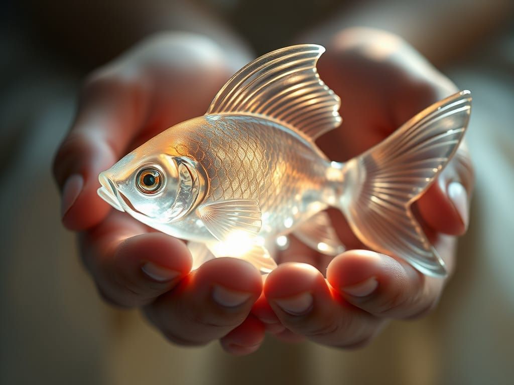 Ethereal Goldfish in Delicate Glass