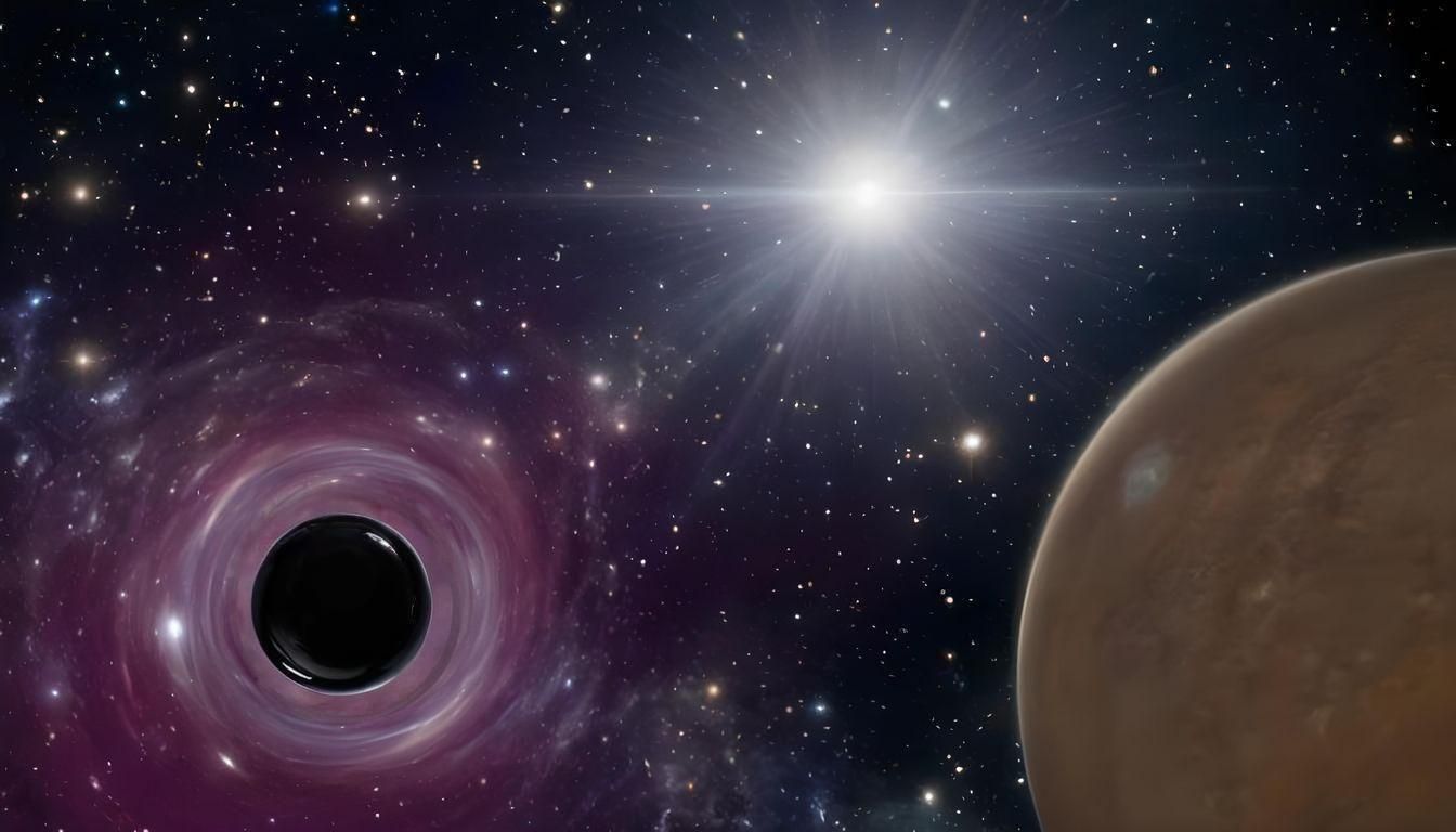 Black Hole Warping Spacetime in Cosmic Concept Art