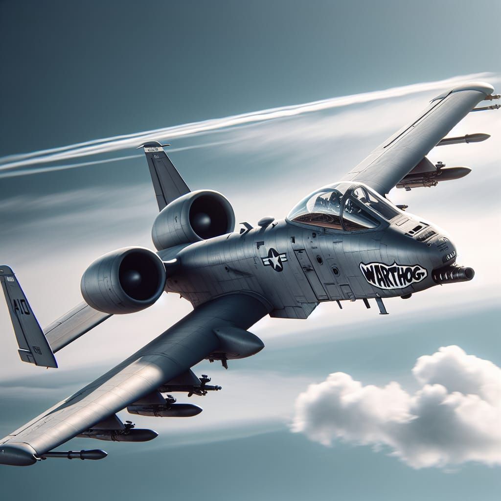 Warthog Text on A-10 Aircraft Body