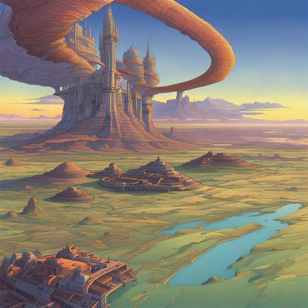 Epic Digital Matte Painting in Maximalist Style