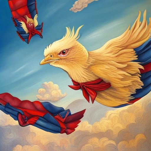 Chickens Skydiving: Acrylic Storybook Illustration