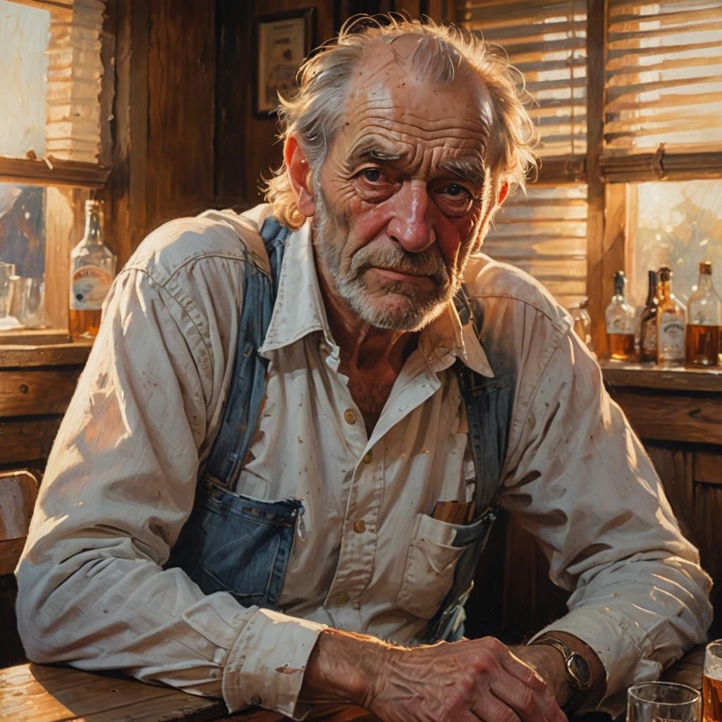 Old Man at Captain Tony's Bar as HDR Photography