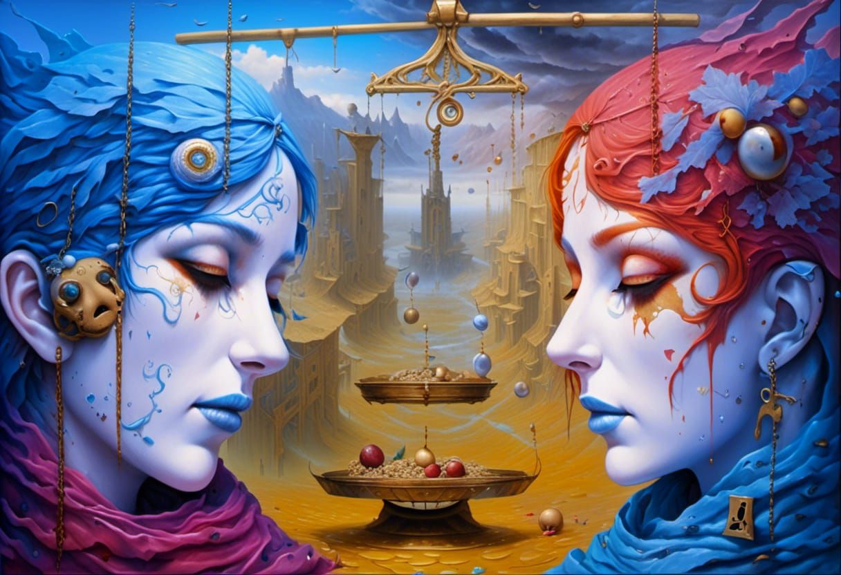 Scales of Judgment: Masks of Joy and Sorrow