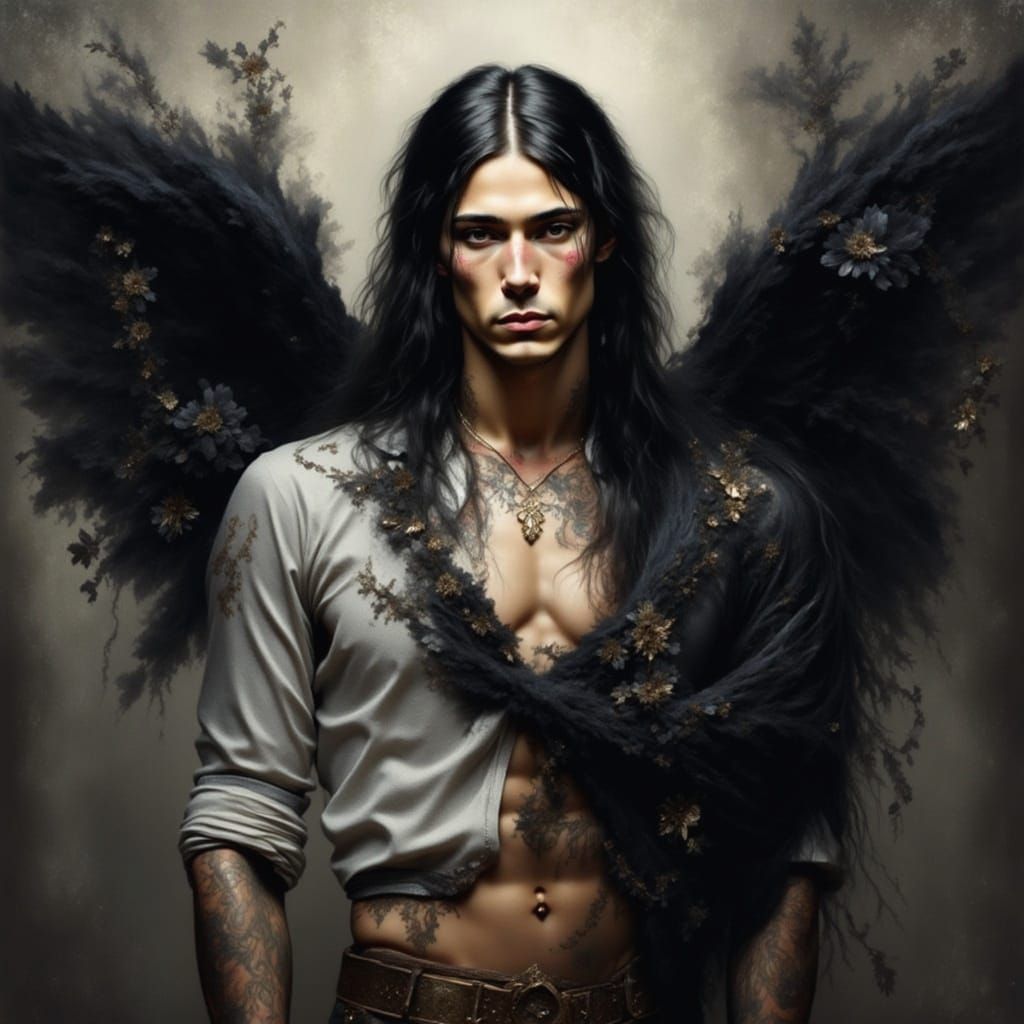 Renaissance Angel in Dark, Smoky Splendor