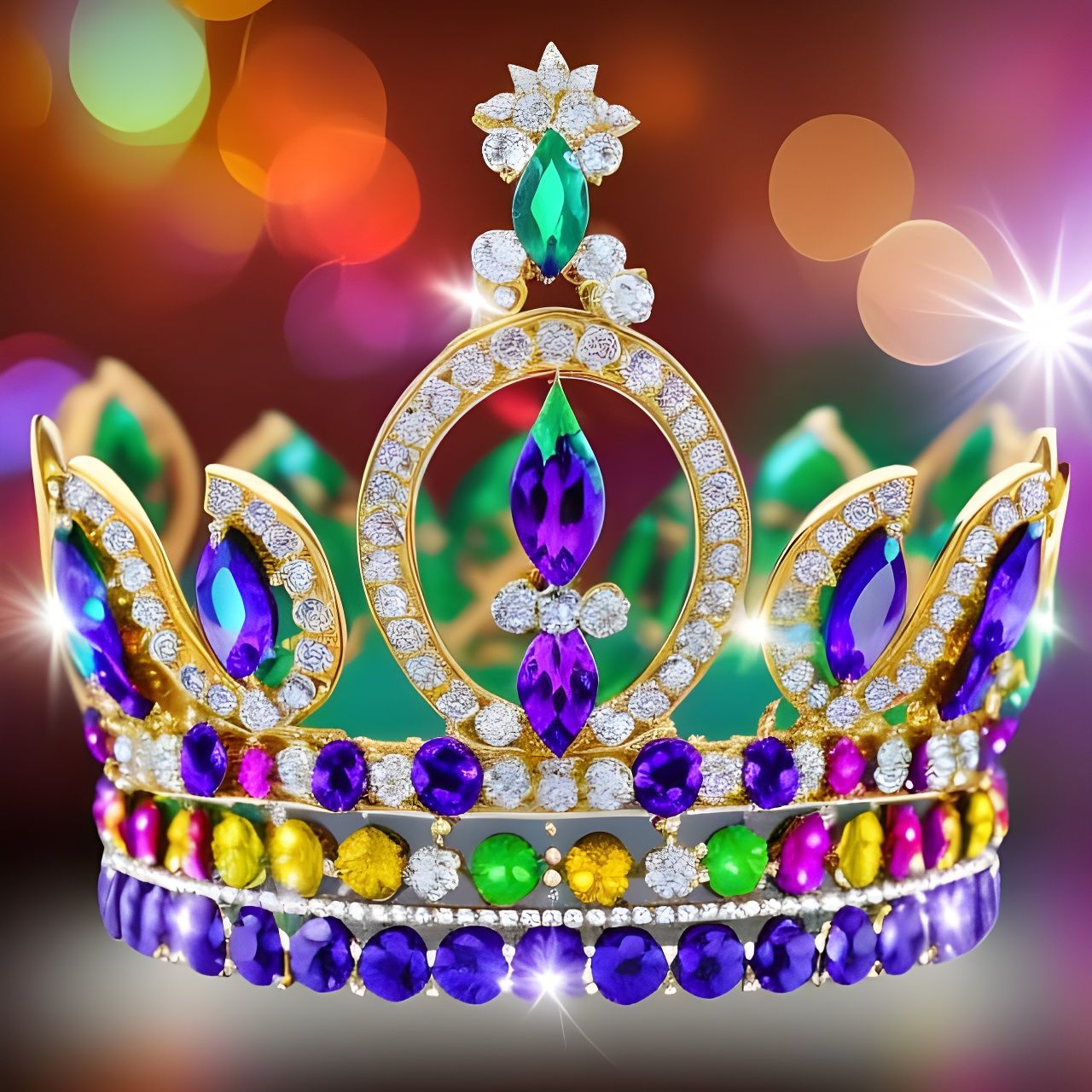 Colorful Fantasy Crown with Precious Stones