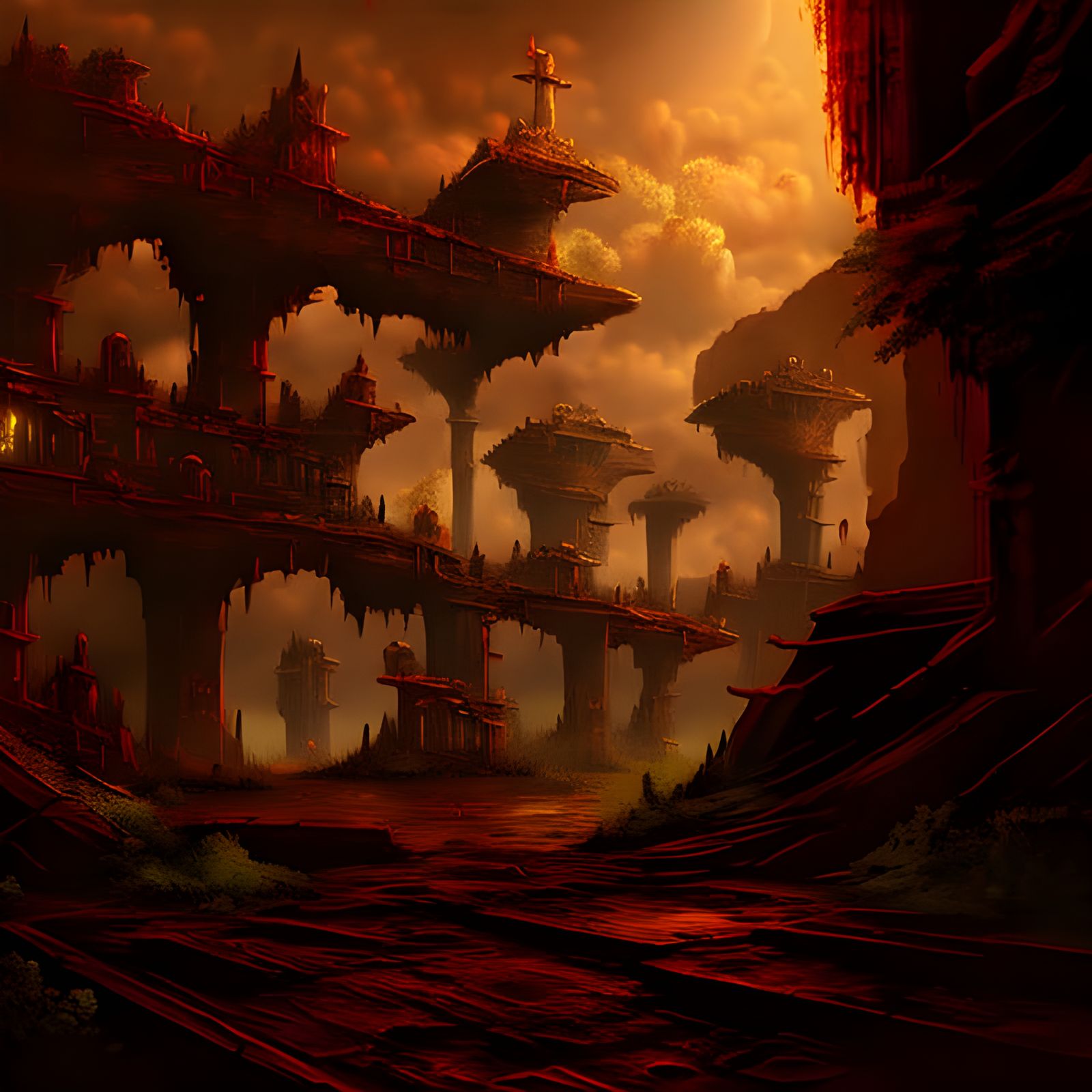 Dark Cosmic Post-Apocalyptic Landscape of Elder God