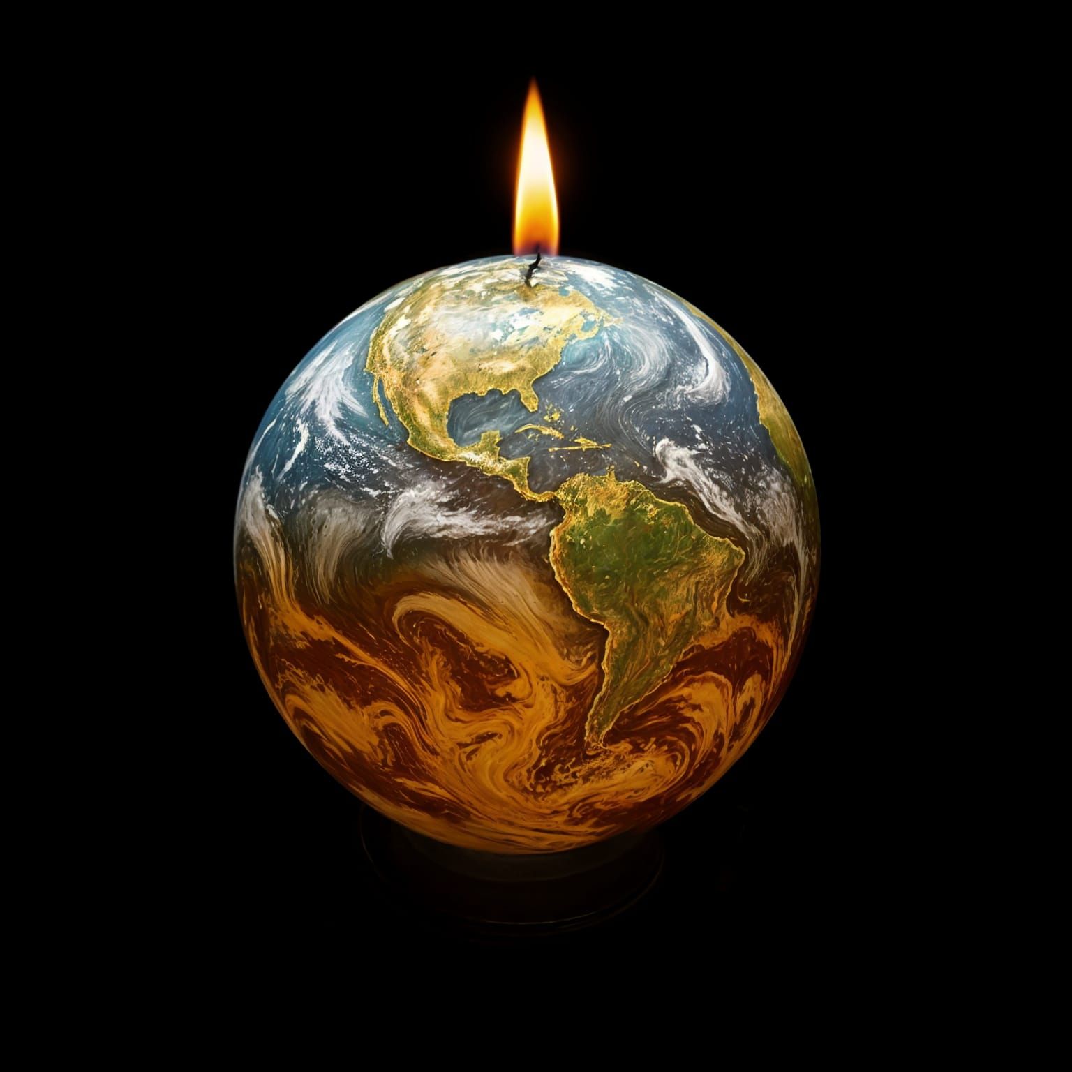 Hyperrealistic Candle That Resembles a Planet