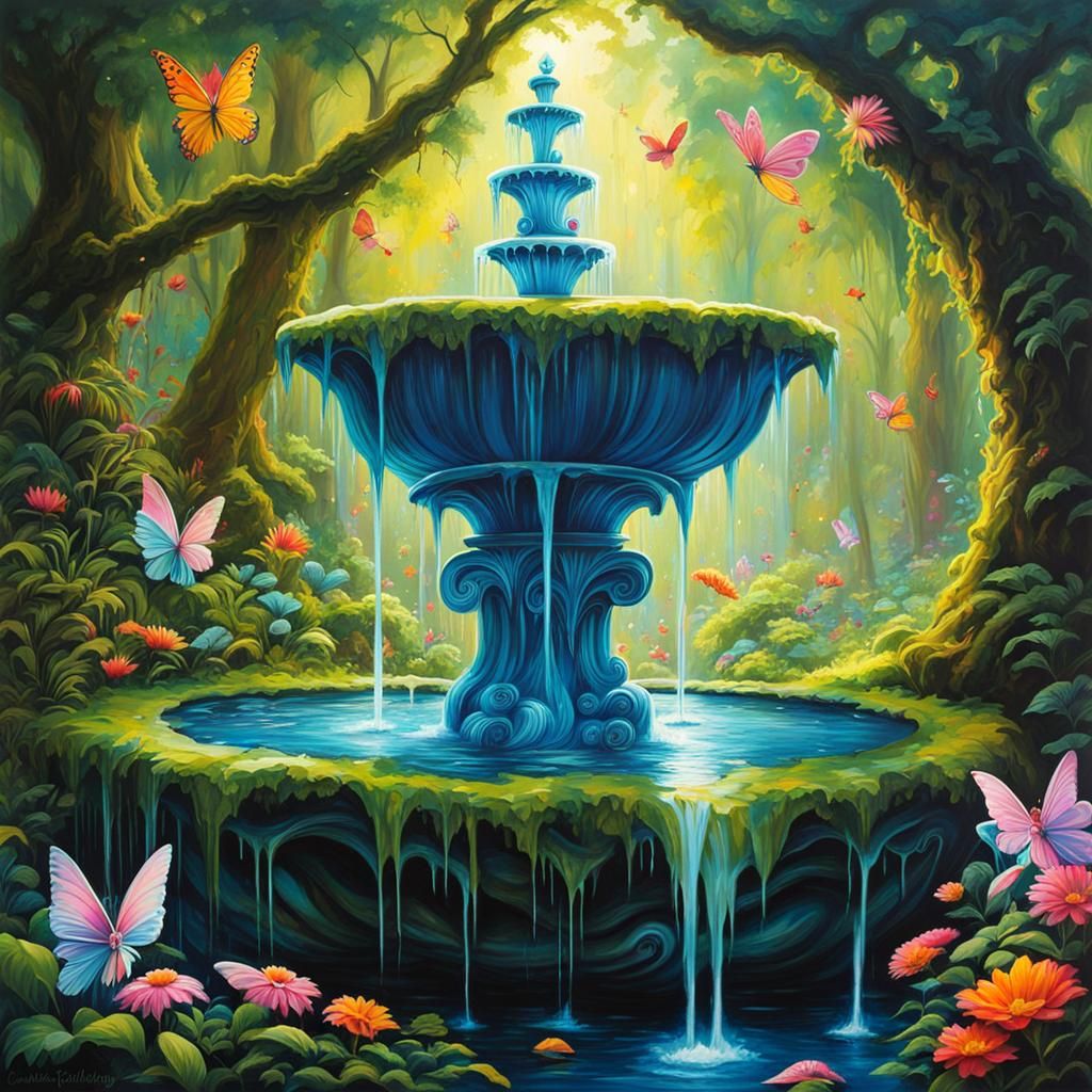 Fairy Forest: Graffiti Art with Water Fountains