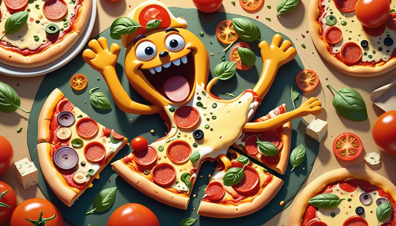 Animated Pizza Toppings Adventure in Fantasy World