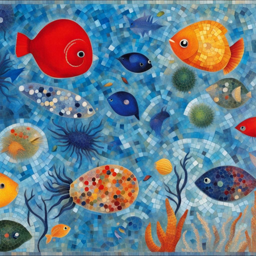 Underwater Election Mosaic in Surrealist Style