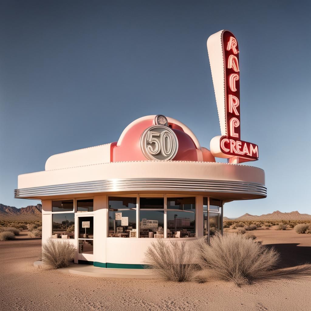 Art Deco Ice Cream Parlor in Desert