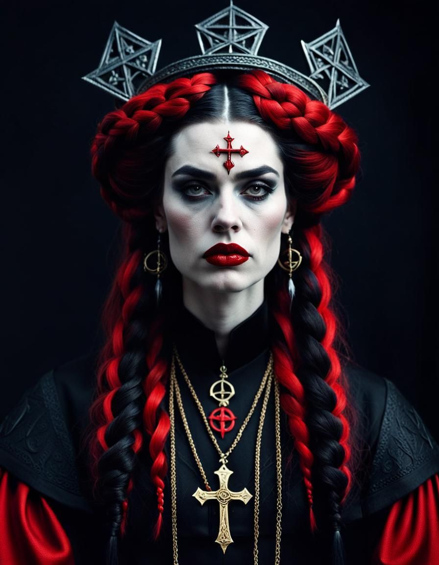 Occult Priestess Portrait in Cinematic Realism