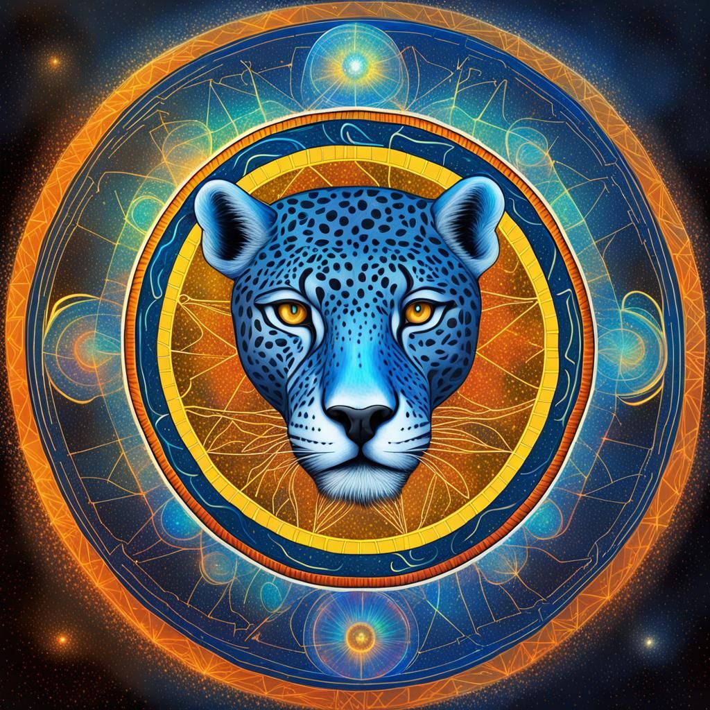 Jaguar Medicine Wheel: Cosmic Holographic Illustration