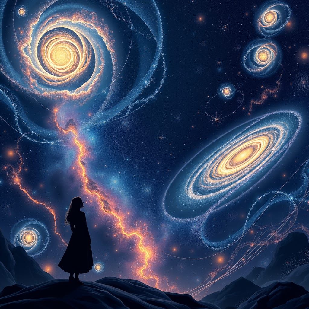 Galactic Woman in Abstract Fractal Style