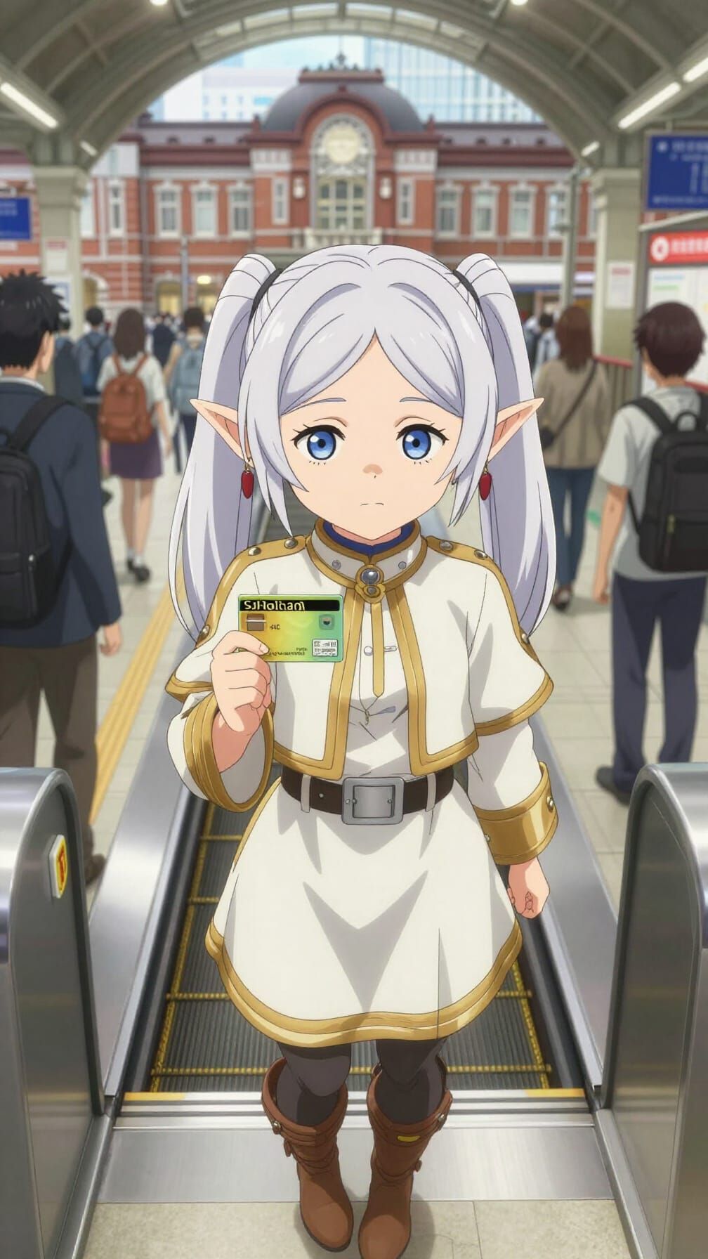 Anime Frieren at Tokyo Station with Suica Card