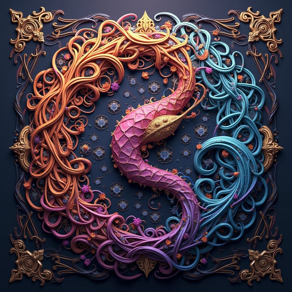 Surreal Fantasy World in Vibrant Jewel Tones with Intricate ...