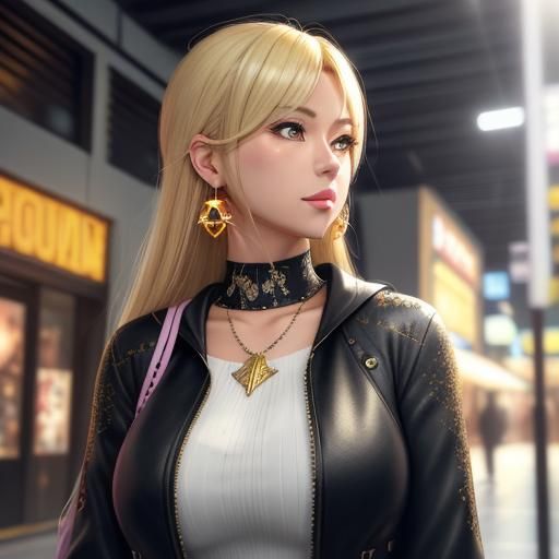 Anime Girl Shopping at the Mall