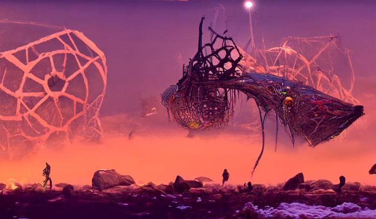 Surreal Ruins in Net: Digital Matte Painting