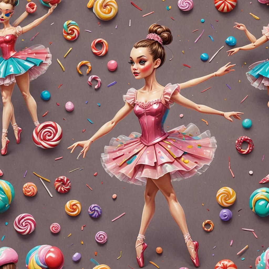 Candy Art Magnetic Ballerina in Digital Illustration