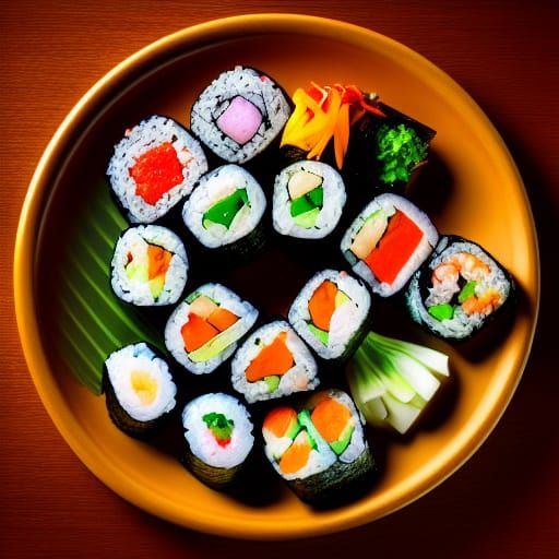 Close-Up Sushi Plate in Professional Portrait Style