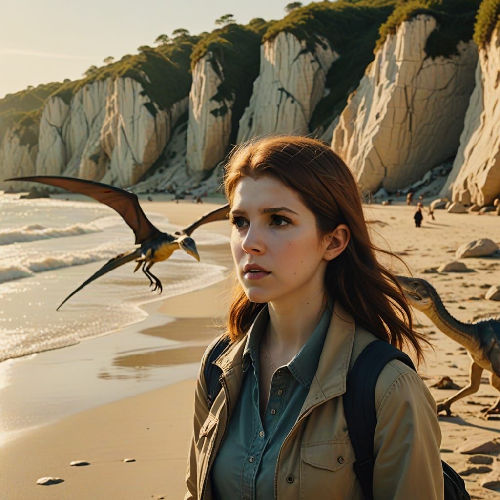Anna Kendrick Amidst Mesozoic Pterosaurs in Cinematic Beach ...