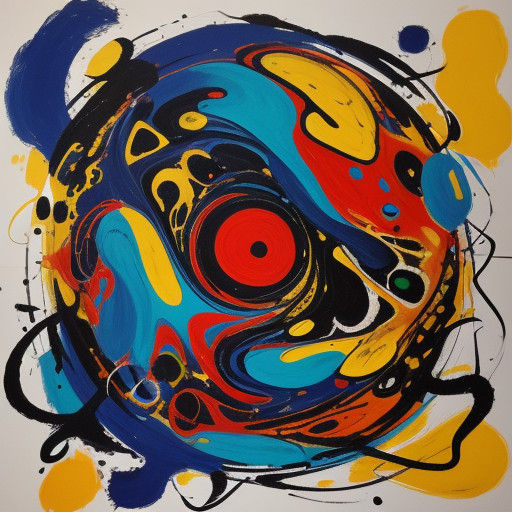 Vibrant Abstract Expressionism with Biomorphic Shapes