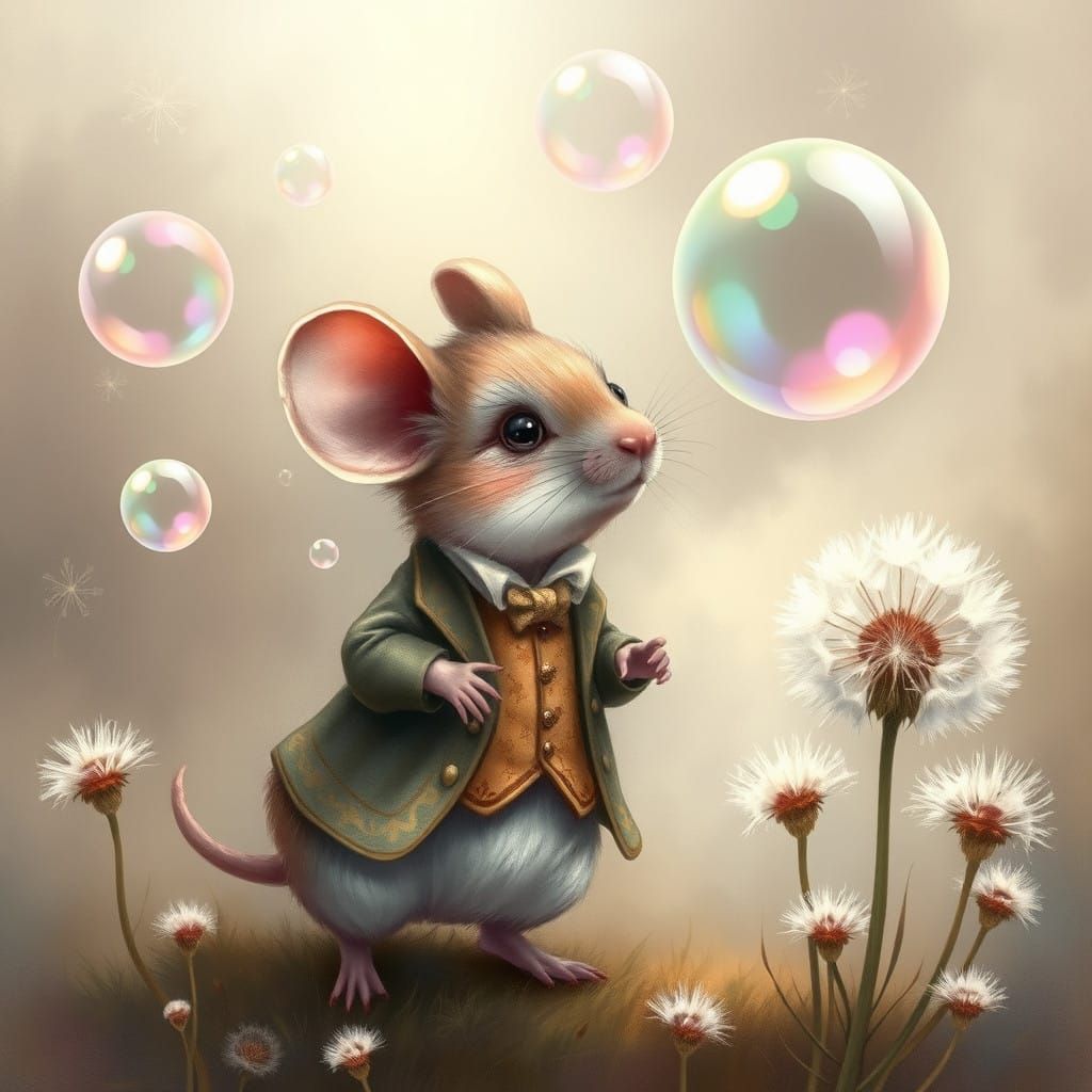 Elegant Mouse in Whimsical Victorian Setting