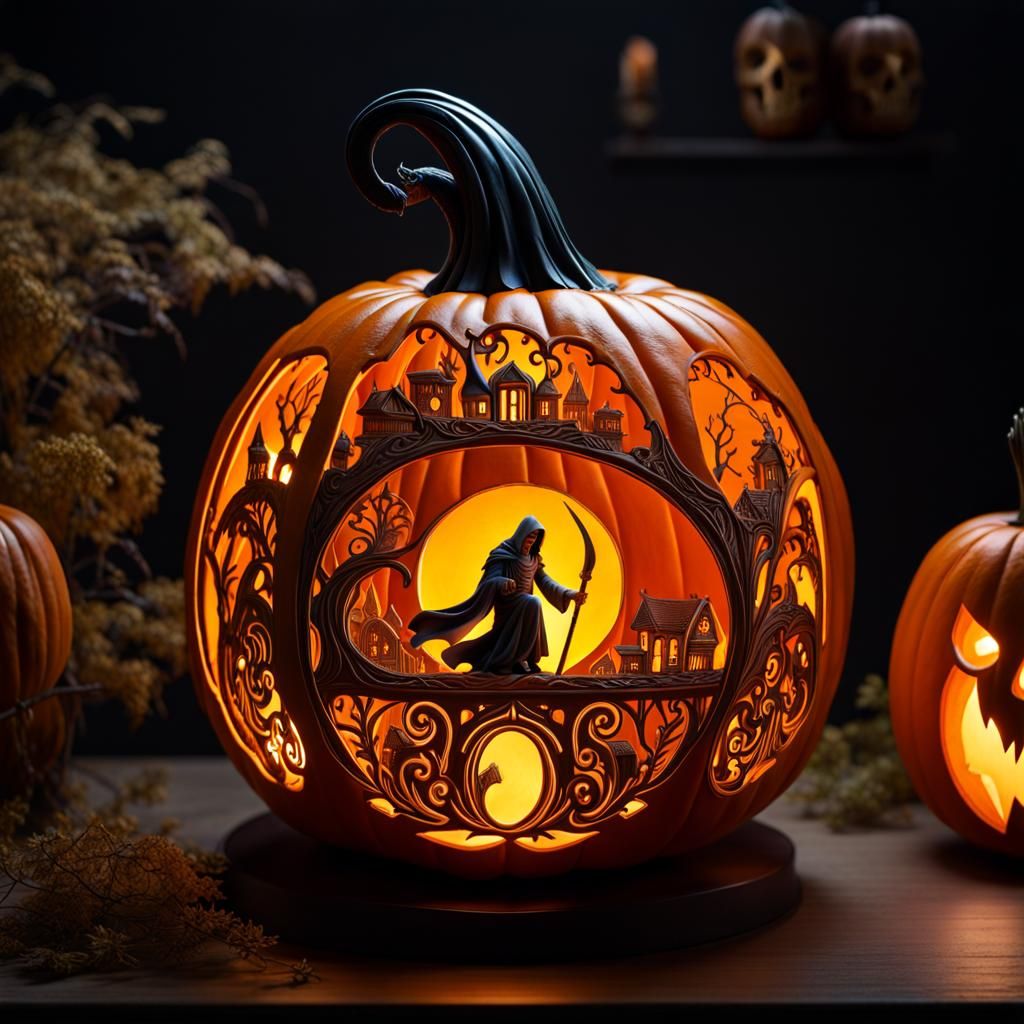 Grim Reaper in Pumpkin with Solarpunk Society