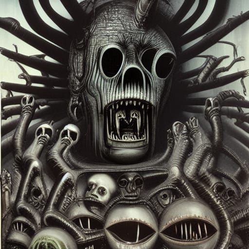 Surreal Horror Manifestation in Giger Style