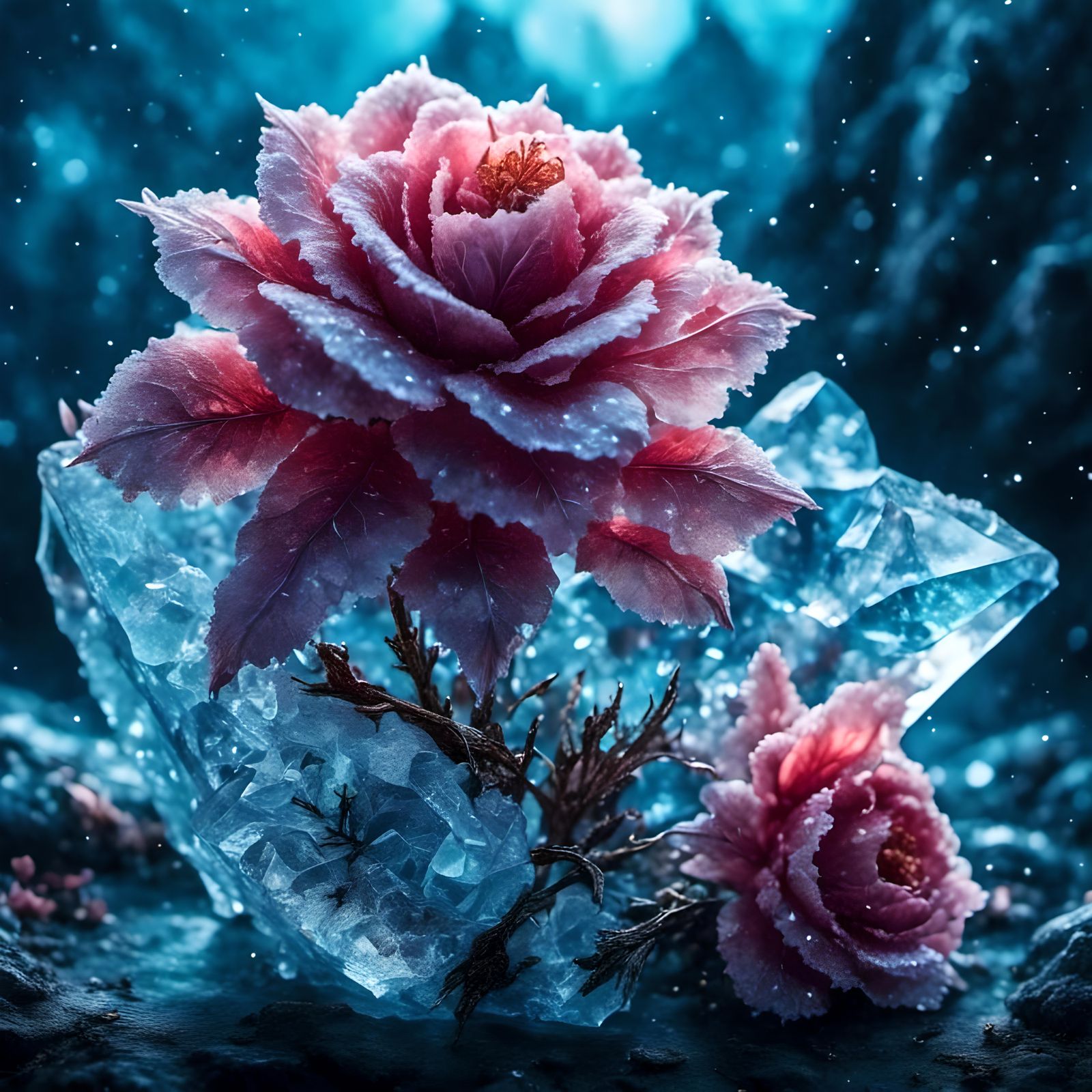 Crystallized Flowers: An 8K Ocean Masterpiece