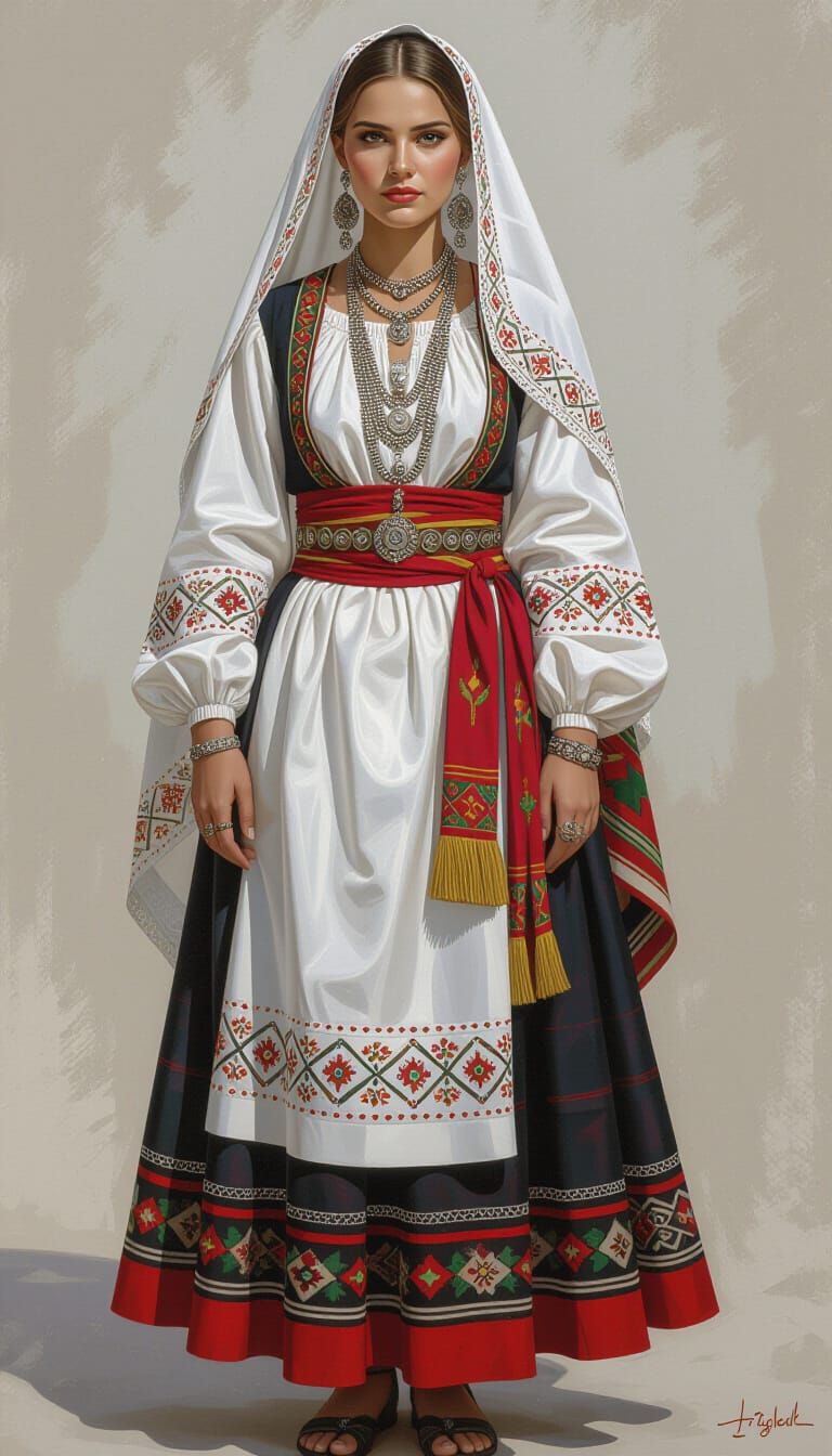 Macedonian Women in Traditional Folk Costume