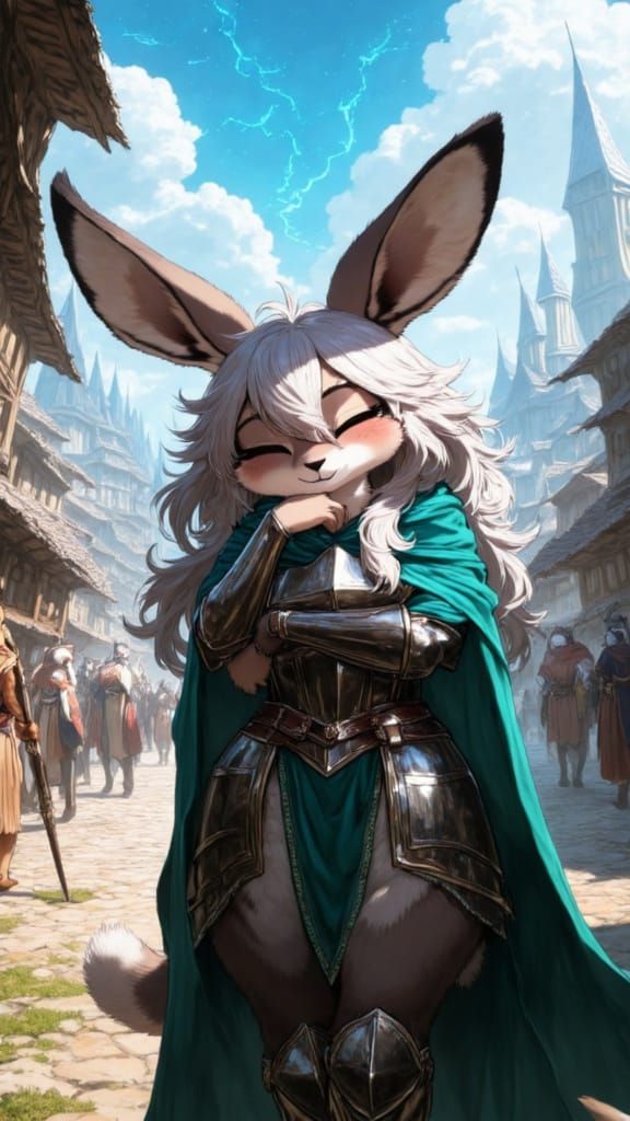 Furry Lop Bunny in Enchanted Fantasy Village