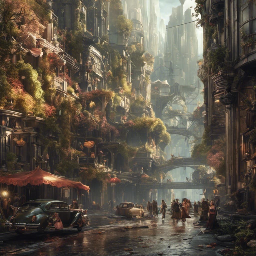 Fairies and Elves in Art Deco City