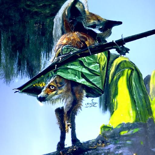 Fox as Robin Hood in Oil Painting Style