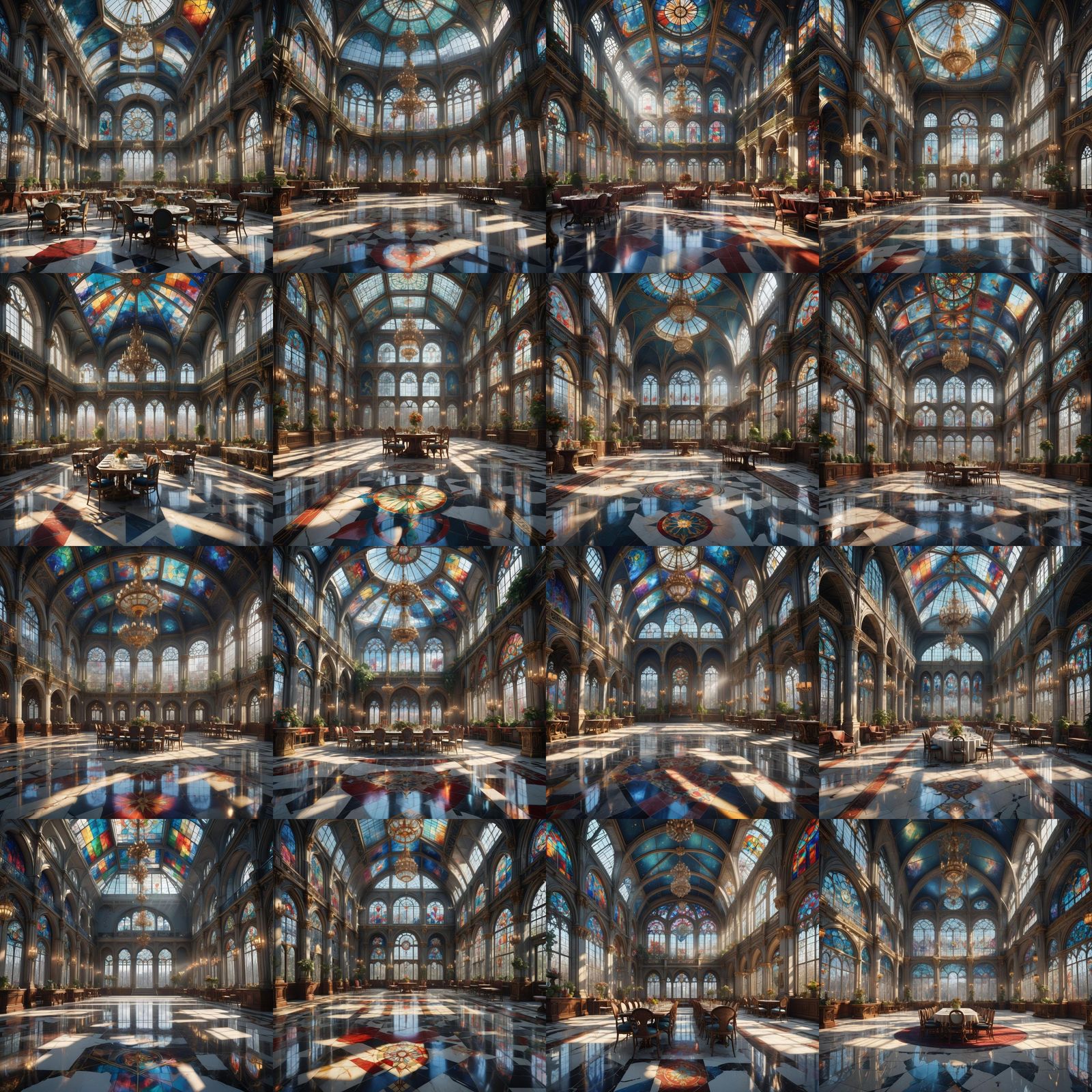 Crystal Palace Banquet Hall in Detailed Matte Painting