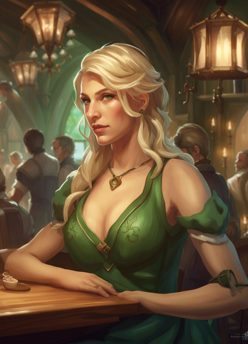 Skyrim Bard in Tavern: Hyperdetailed Portrait