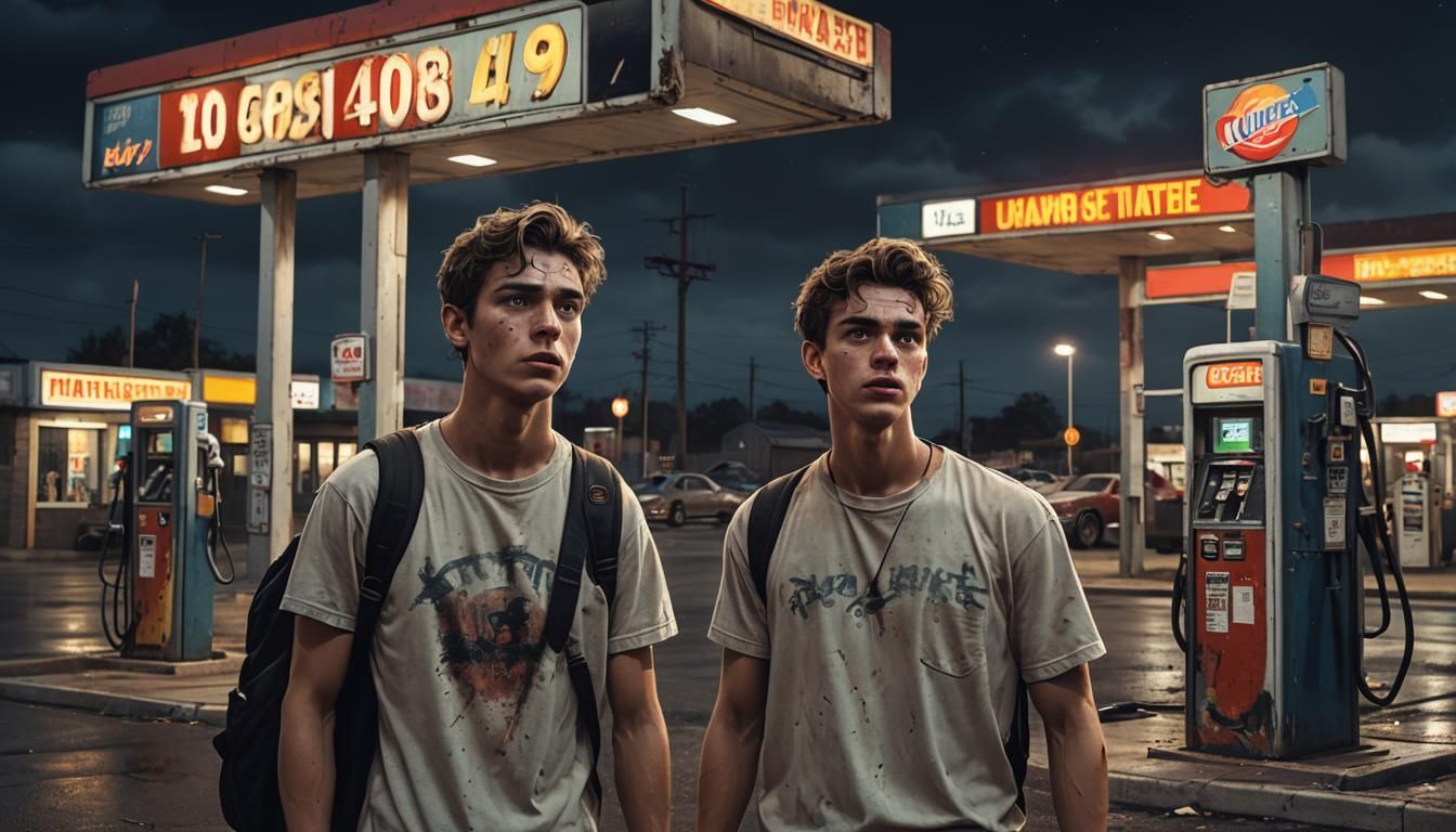 Spooky Gas Station Encounter at Night