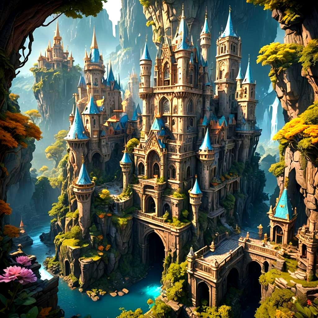 Fantastical Landscape in Deep Color, Trending on Artstation