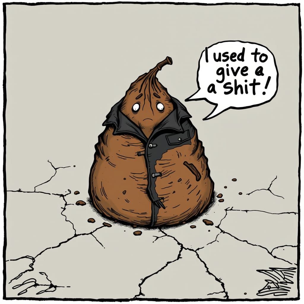 Anthropomorphic Excrement in Urban Surrealism Style