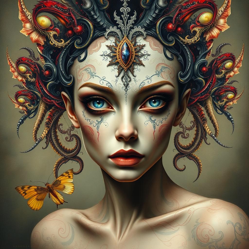 Fractal Exotic Elegance in Abstract Surreal Art