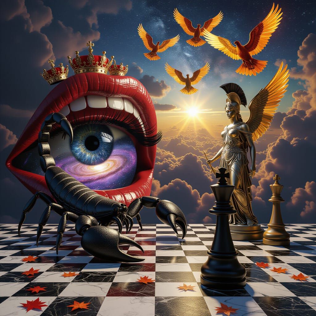 Surreal Galaxy Scorpion Overlooking Dreamscape