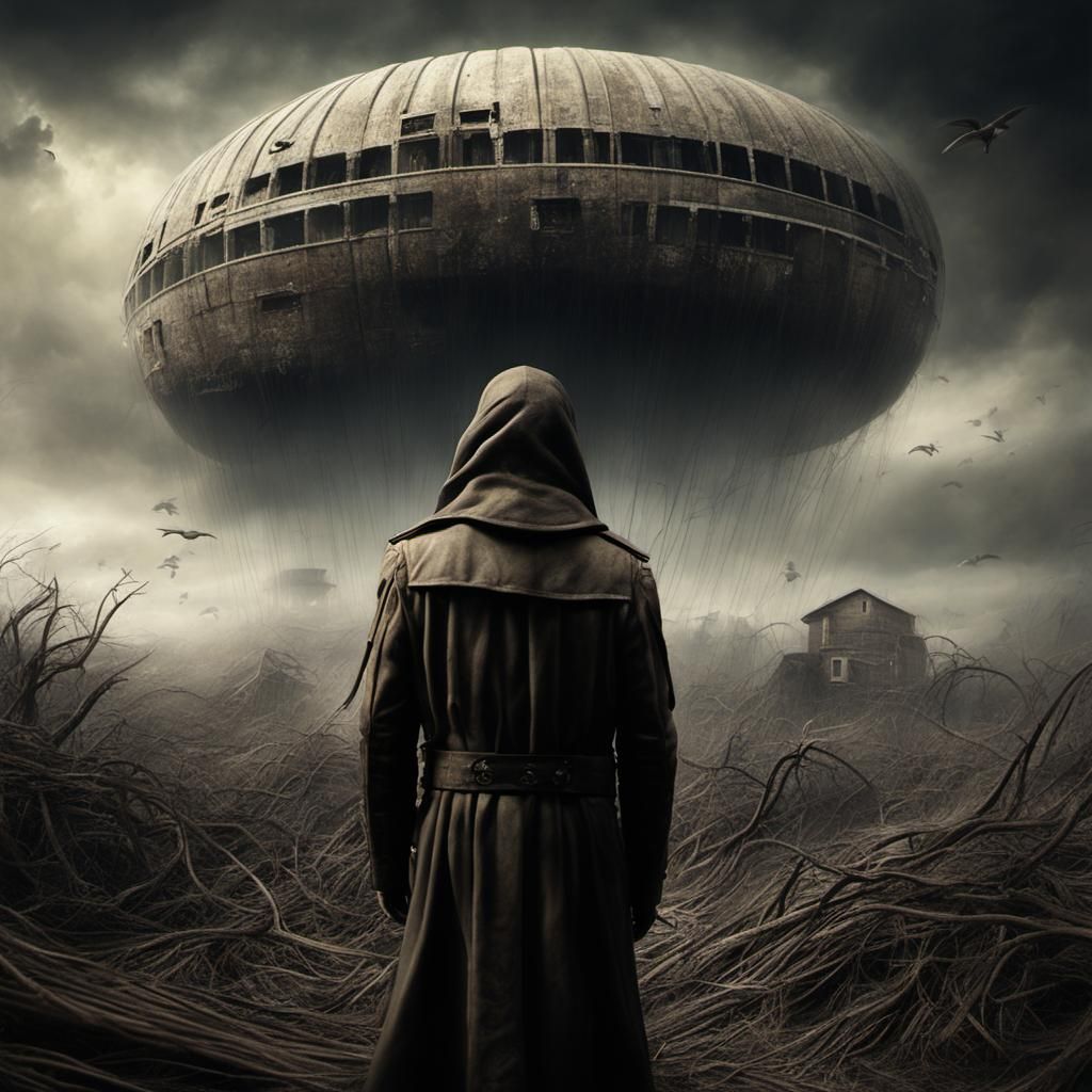 Surreal Post-Apocalyptic City in Mixed Media