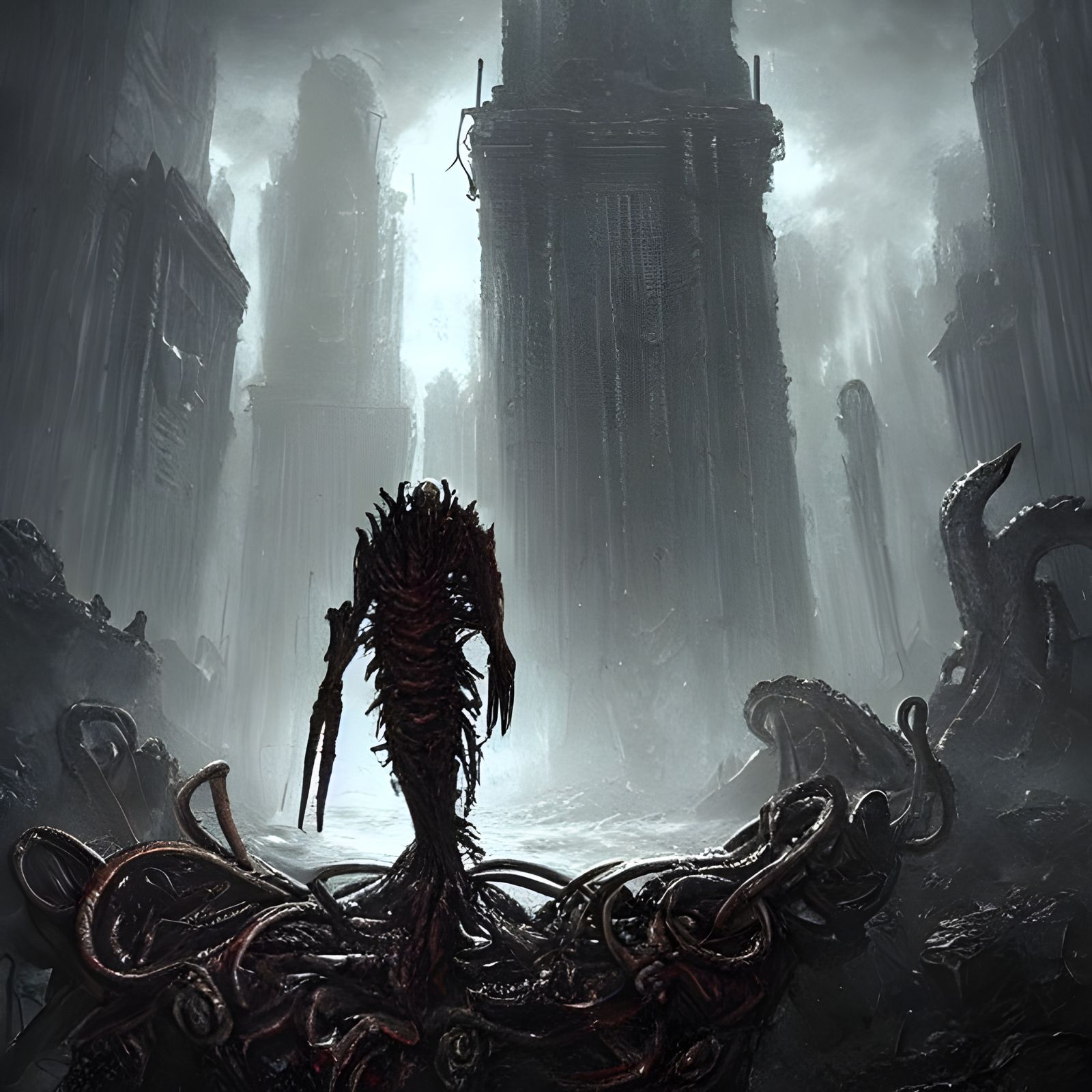 Dark Post-Apocalyptic World Ruined by Elder God