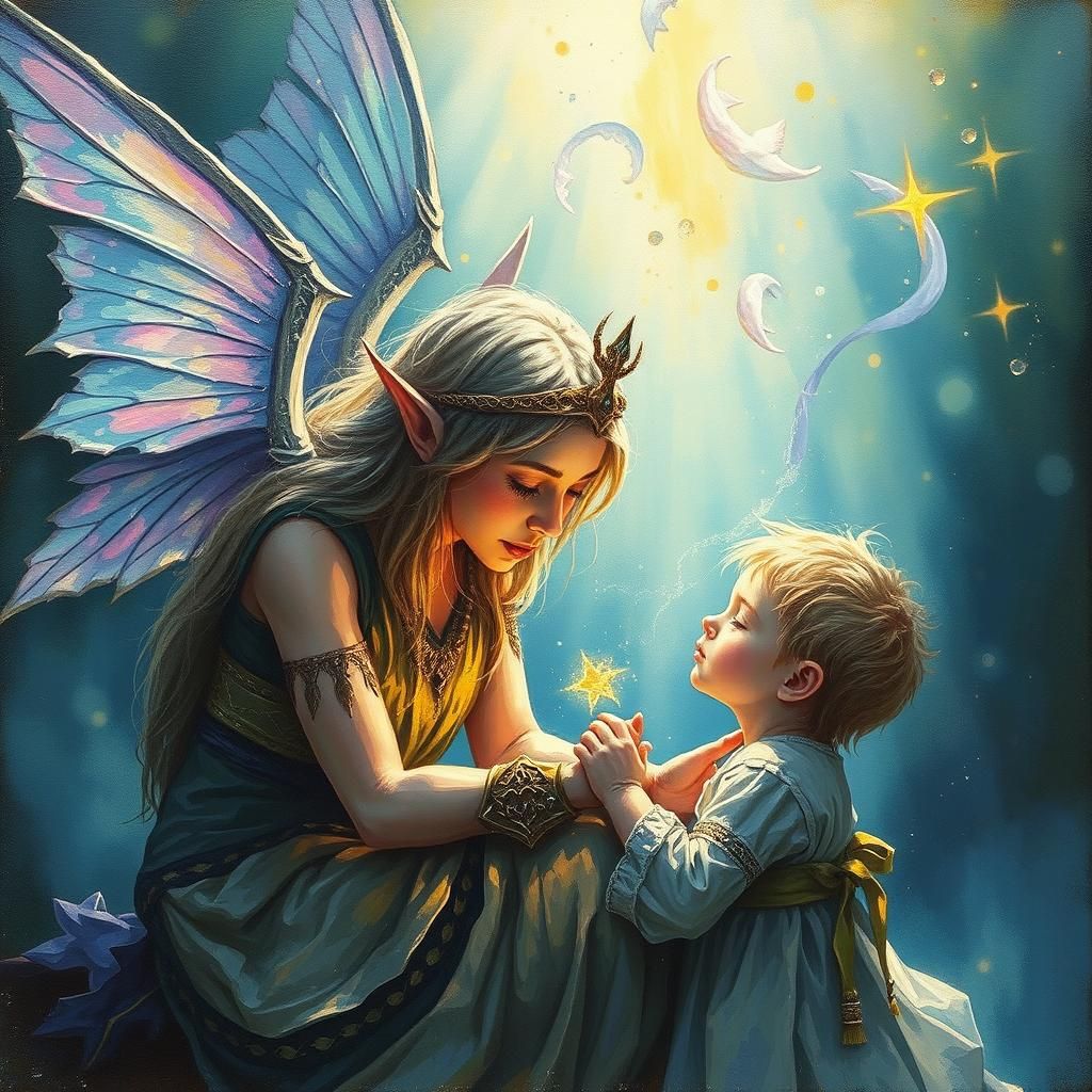 Elven Druid Healer in Ethereal Fantasy Style