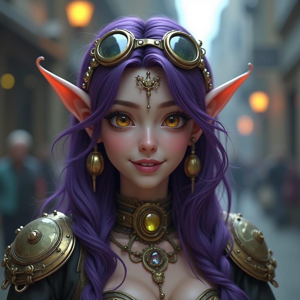 Steampunk Drow Elf with Dynamic Lighting