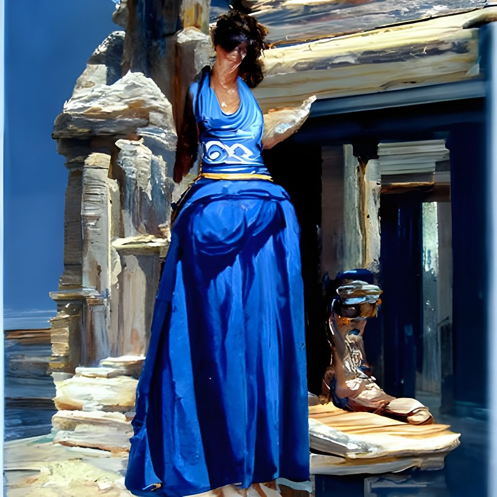 Ancient Greek Woman in Oil Painting by Gurney